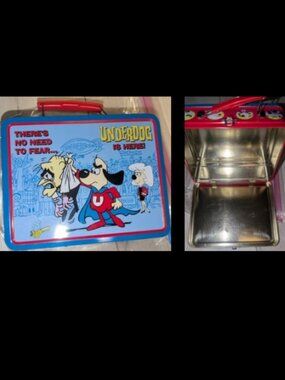 Vintage UNDERDOG Cartoon Tin Lunch Box lunchbox